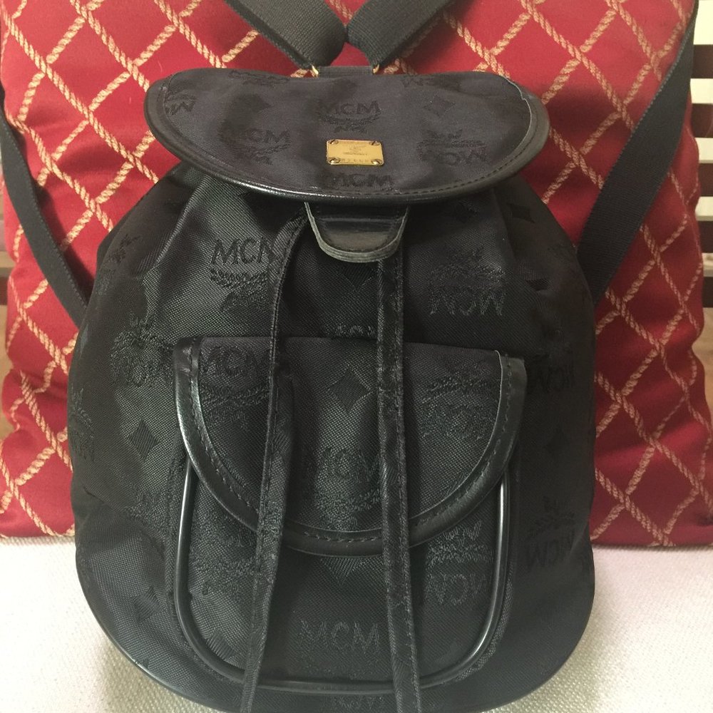 Vintage MCM Silky Jacquard Monogram Visetos Mini Backpack
